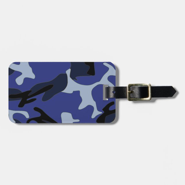 Etiqueta Para Maletas Camo azul (Frente Horizontal)