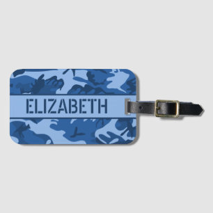 Etiqueta Para Maletas Camo azul personalizado