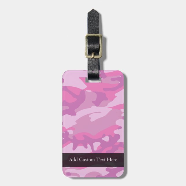 Etiqueta Para Maletas Camo Camoflauge Rosa (Frente Vertical)