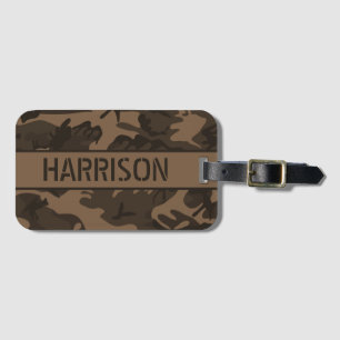 Etiqueta Para Maletas Camo marrón personalizado