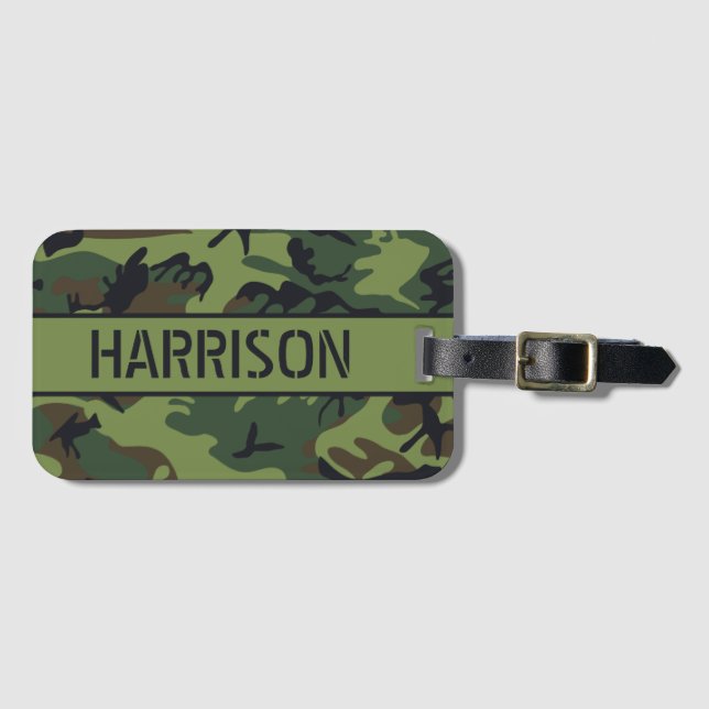 Etiqueta Para Maletas Camo Personalizado (Anverso horizontal)