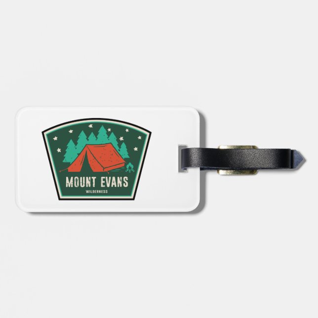 Etiqueta Para Maletas Campamento de Mount Evans (Atrás Horizontal)