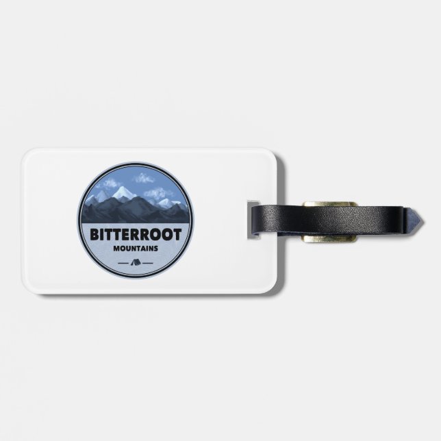 Etiqueta Para Maletas Campamento Montañas Bitterroot (Atrás Horizontal)
