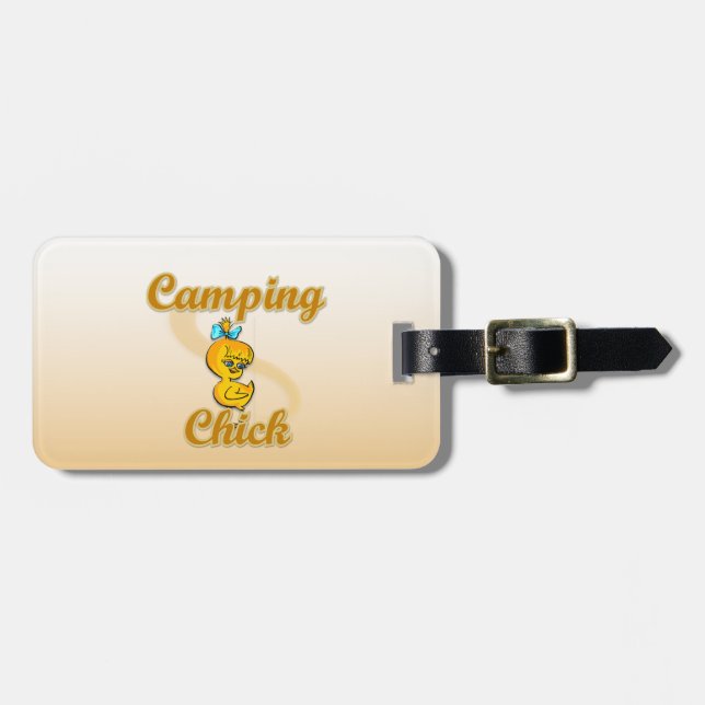 Etiqueta Para Maletas Camping Chick (Frente Horizontal)