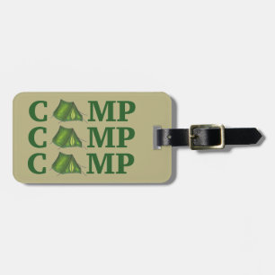 Etiqueta Para Maletas Camping de verano de carpas verdes CAMP