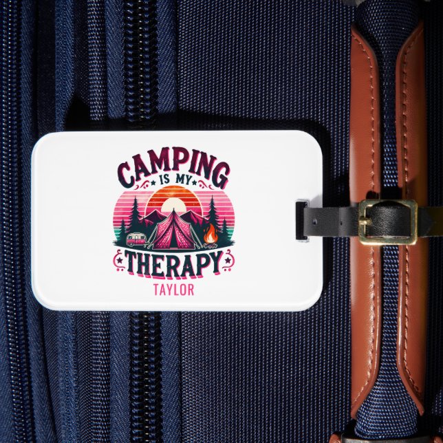 Etiqueta Para Maletas Camping Es Mi Terapia (Anverso In Situ 4)