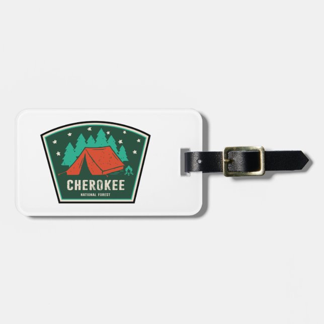 Etiqueta Para Maletas Camping Forestal Nacional de Cherokee (Frente Horizontal)