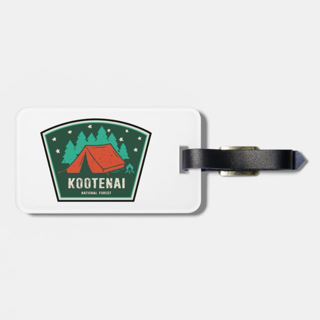 Etiqueta Para Maletas Camping Forestal Nacional de Kootenai (Atrás Horizontal)