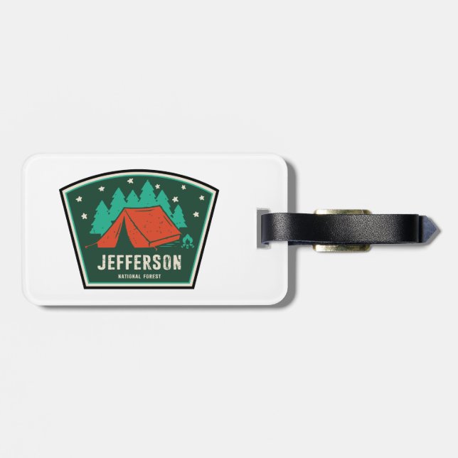 Etiqueta Para Maletas Camping Forestal Nacional Jefferson (Atrás Horizontal)