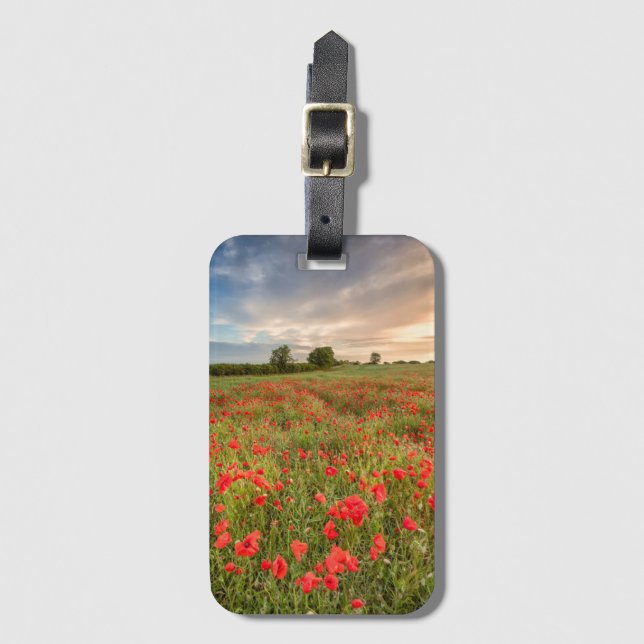 Etiqueta Para Maletas Campo de amapolas (Anverso vertical)