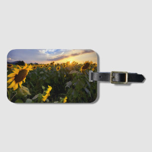 Etiqueta Para Maletas Campo de girasoles florecientes