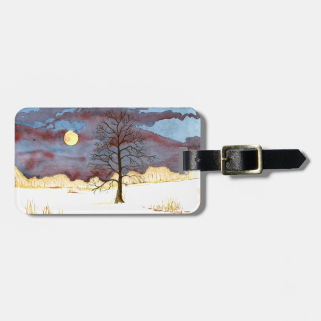 Etiqueta Para Maletas Campo de invierno (Frente Horizontal)