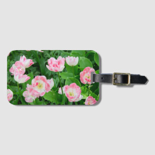Etiqueta Para Maletas Campo de tulipanes rosados