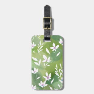 Etiqueta Para Maletas Campos de Flores Blancas Floral de Primavera Ele