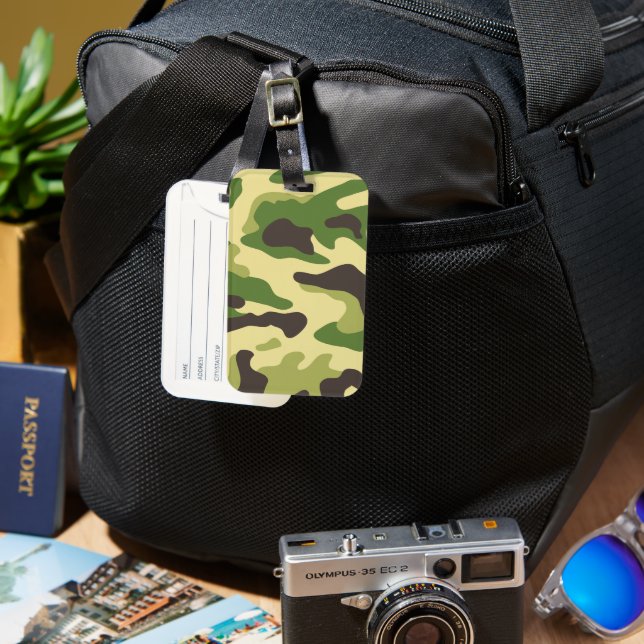Etiqueta Para Maletas Camuflaje (Anverso & Reverso)