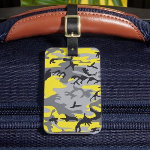 Etiqueta Para Maletas Camuflaje amarillo y gris, ejército, ejército