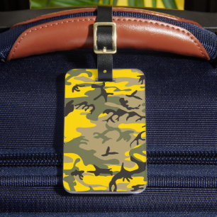 Etiqueta Para Maletas Camuflaje amarillo y verde, militar, ejército