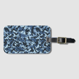 Etiqueta Para Maletas Camuflaje azul