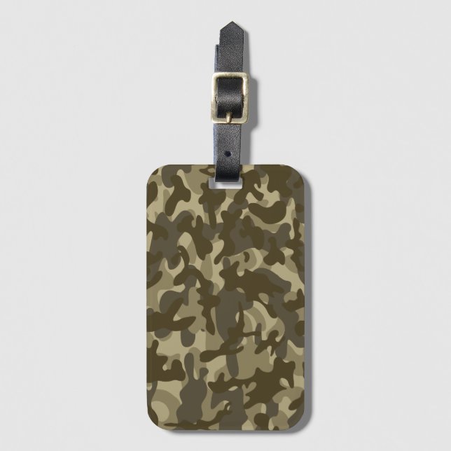 Etiqueta Para Maletas Camuflaje Central (Anverso vertical)