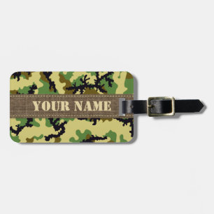 Etiqueta Para Maletas Camuflaje de Woodland