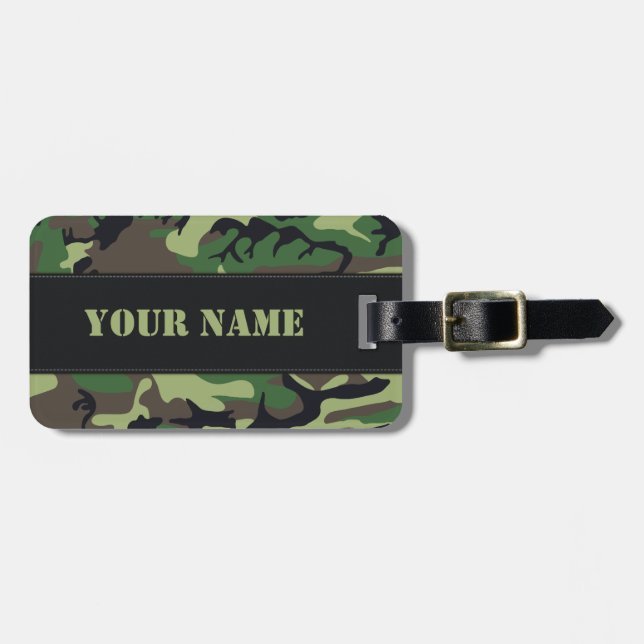 Etiqueta Para Maletas Camuflaje militar (Frente Horizontal)