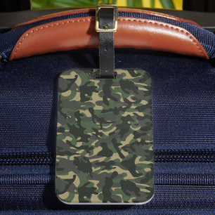 Etiqueta Para Maletas Camuflaje militar verde