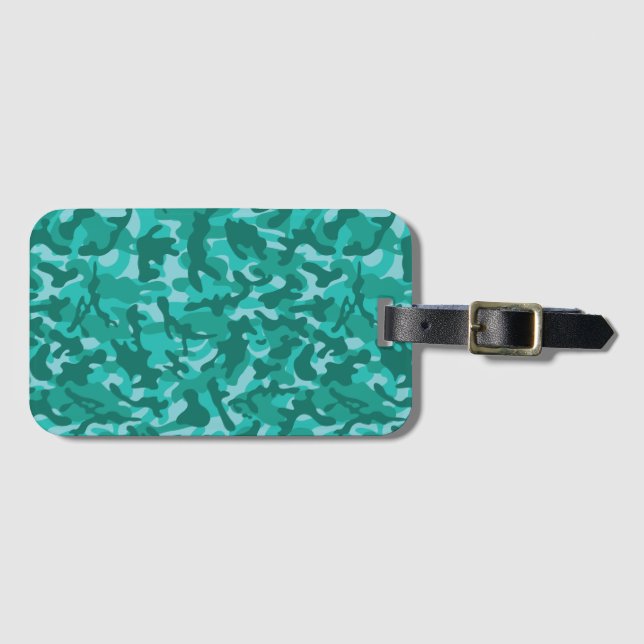 Etiqueta Para Maletas Camuflaje Persa Azul (Anverso horizontal)