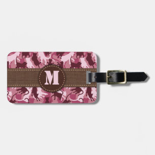 Etiqueta Para Maletas Camuflaje rosado de gatos