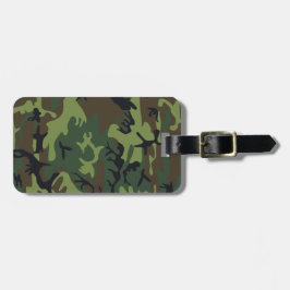 Etiqueta Para Maletas Camuflaje verde marrón negro monograma
