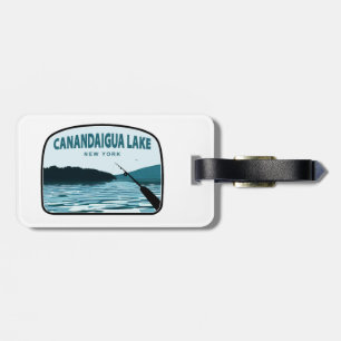 Etiqueta Para Maletas Canandaigua Lake New York Fshing Rod