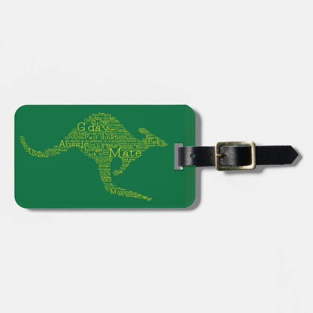 Etiqueta Para Maletas Canguro hecho de jerga australiana (Frente Horizontal)