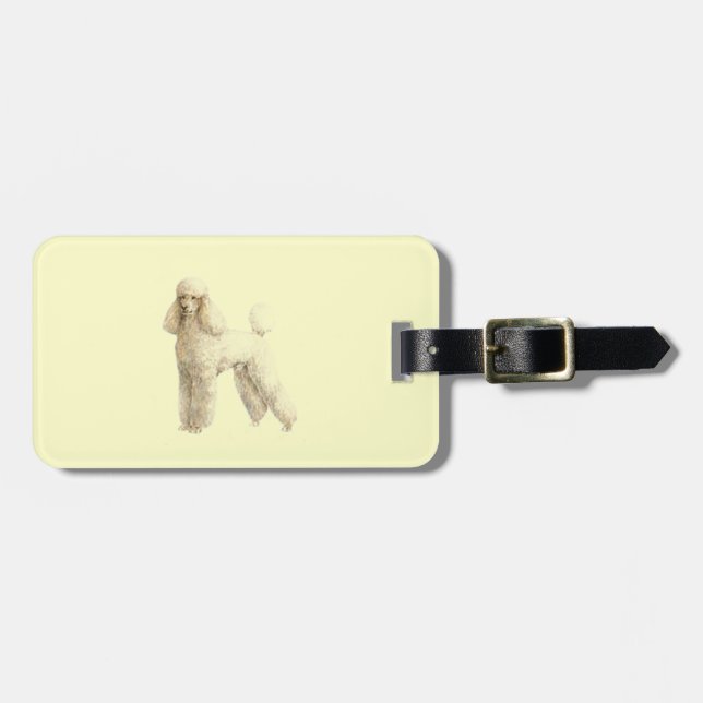 Etiqueta Para Maletas Caniche -- Clip del perrito (Frente Horizontal)