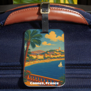 Etiqueta Para Maletas Cannes Francia Riviera Francesa Vintage