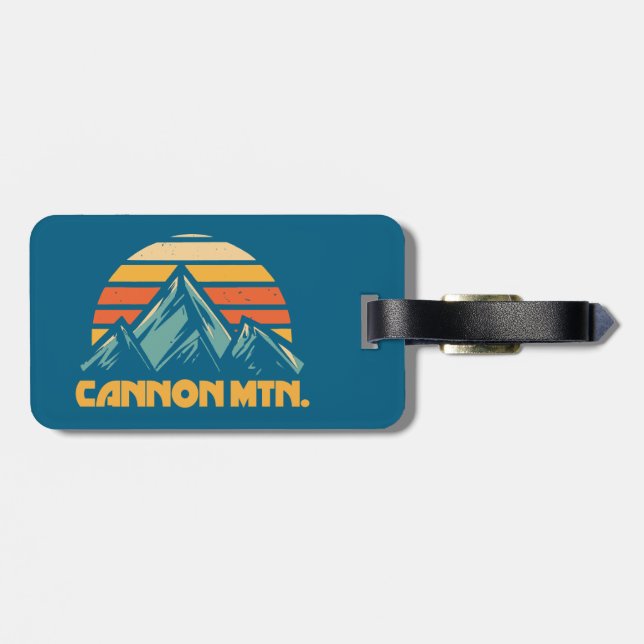 Etiqueta Para Maletas Cannon Mountain New Hampshire Retro Turquoise (Atrás Horizontal)