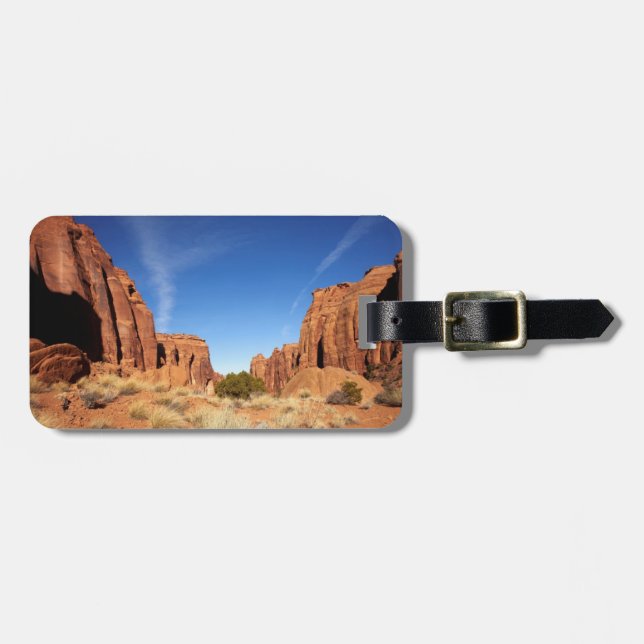 Etiqueta Para Maletas Cañón de Rock Rojo (Frente Horizontal)