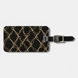 Etiqueta Para Maletas Cañones de oro en Bonito negro