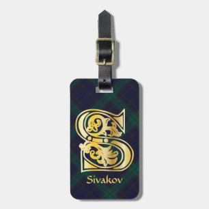 Etiqueta Para Maletas Capital medieval decorativa botánica S