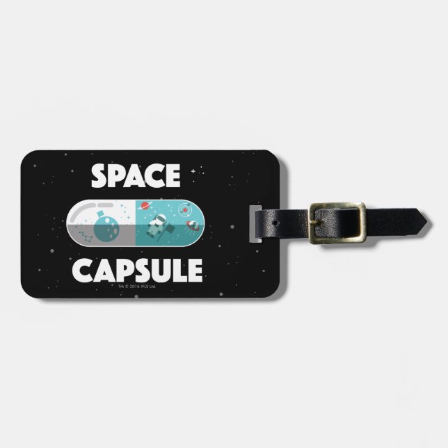Etiqueta Para Maletas Cápsula de espacio (Frente Horizontal)