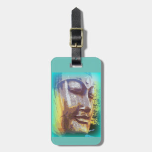 Etiqueta Para Maletas cara de buddha verde