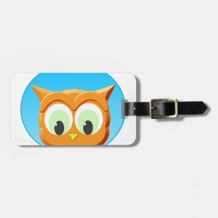 Etiqueta Para Maletas Cara De Un Pequeño Búho