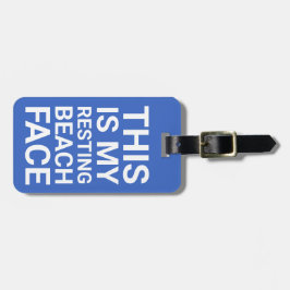 Etiqueta Para Maletas Cara divertida de playa de arena dorada | Viajes e