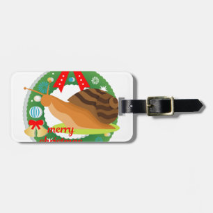 Etiqueta Para Maletas caracol de navidad