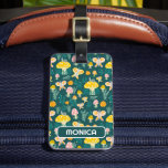 Etiqueta Para Maletas Caracoles de mariposas y champiñones personalizado<br><div class="desc">Prepárate para tus vacaciones con esta alegre etiqueta de equipaje - puedes añadir tus datos de contacto al otro lado o seleccionar un diseño de un solo lado. Diseño dibujado a mano por mí para ti! Cambie el color o el tipo de letra de la letra como desee. Revisa mi...</div>