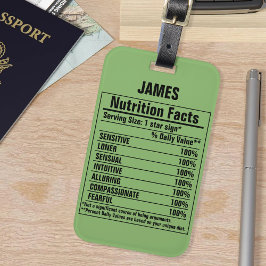 Etiqueta Para Maletas Características de la persona de los elementos quí