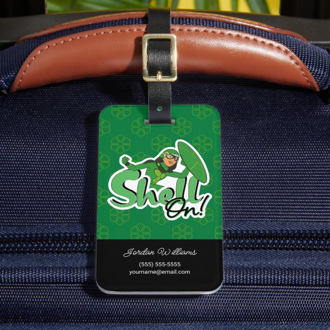 Etiqueta Para Maletas Carapace | ¡Shell activado! (Anverso In situ 2)