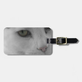 Etiqueta Para Maletas Caras de gatos blancos y negros