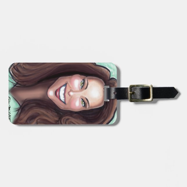 Etiqueta Para Maletas Caricatura de Kate Middleton (Frente Horizontal)