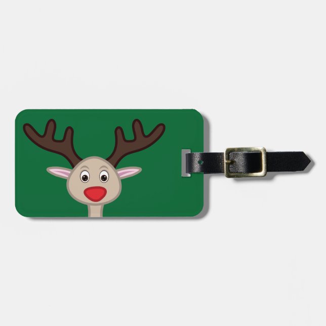 Etiqueta Para Maletas Caricatura de renos (Frente Horizontal)