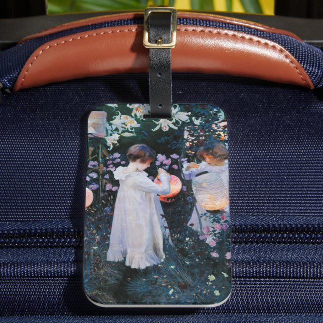 Etiqueta Para Maletas Carnación, Lily, Lily, Rosa | John Singer Sargent (Anverso In situ 2)