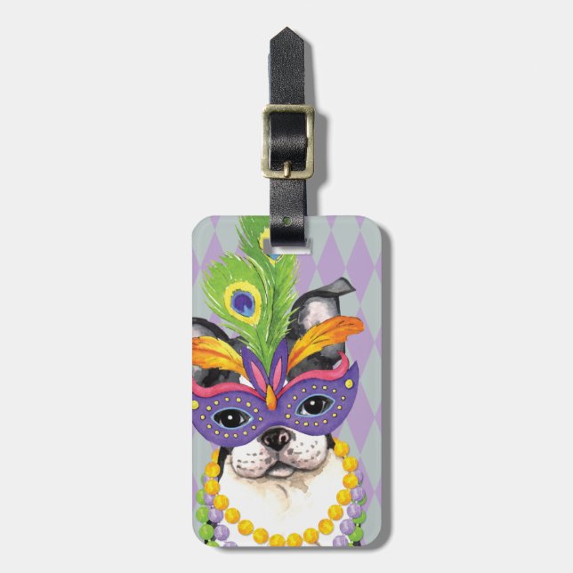 Etiqueta Para Maletas Carnaval Boston Terrier (Frente Vertical)